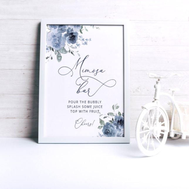 Elegant blue Blommigt Mimosa Pub Poster (Skapare uppladdad)