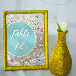Elegant Blue Blommigt Real Foil Bord Card