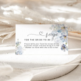 Elegant Blue blommigt Recipe för briden som ska vi Tilläggskort