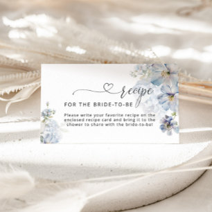 Elegant Blue blommigt Recipe för briden som ska vi Tilläggskort