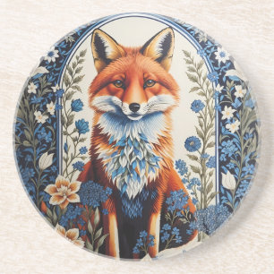 Elegant Blue Blommigt William Morris Inspired Fox Underlägg