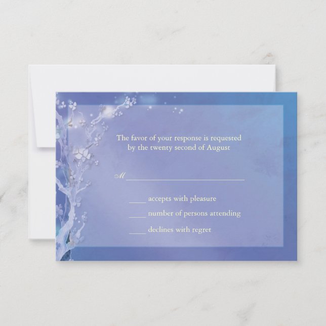 Elegant Blue Boho Bröllop OSA Card (Framsida)
