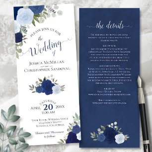 Elegant Blue Boho Ro med uppgifter om Bröllop Inbjudningar