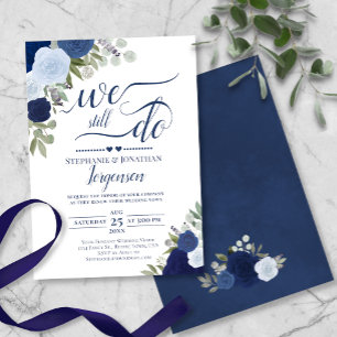 Elegant Blue Boho Ro vi fortfarande gör Vow Renewa Inbjudningar