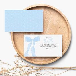Elegant Blue Bow Baby Shower Diaper Raffle Ticket Tilläggskort