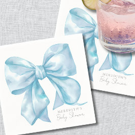 Elegant Blue Bow Baby Shower Pappersservett