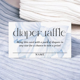 Elegant Blue Bow Diaper Raffle Boy Shower Tilläggskort