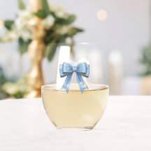 Elegant Blue Bow Engagement Party Invitation