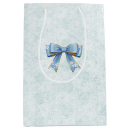 Elegant Blue Bow Engagement Party Invitation