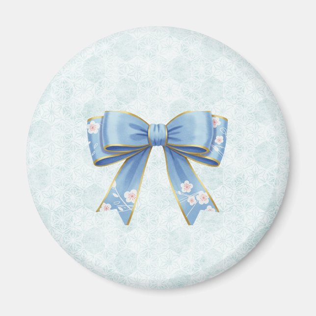 Elegant Blue Bow Engagement Party Invitation Magnet (Framsidan)