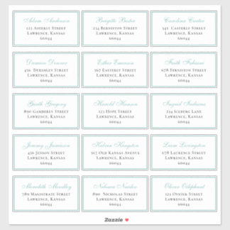 Elegant Blue Bröllop Guest Individuellt Adress Klistermärken