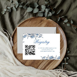 Elegant Blue bröllopsdusch eller baby shower önske Tilläggskort