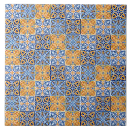 Elegant blue& brow yellow Italian  pattern  Kakelplatta