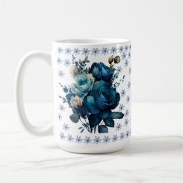 Elegant Blue Bukett med rosor Mugg