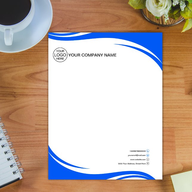 Elegant Blue Business logotyp Letterhead Brevhuvud (Skapare uppladdad)
