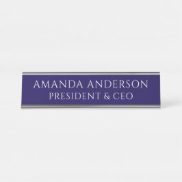 Elegant Blue Business Title Name Plate
