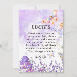 Elegant Blue Butterfly Baby Shower - tack för ditt Kort