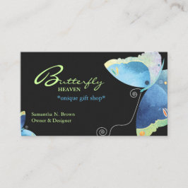 Elegant Blue Butterfly Personlig Visitkort