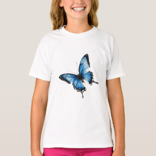 Elegant Blue Butterfly T-Shirt