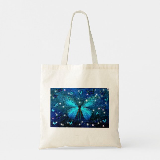 Elegant Blue Butterfly Tygkasse (Baksida)