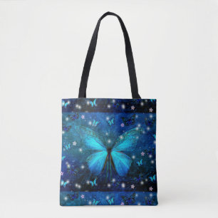 Elegant Blue Butterfly Tygkasse