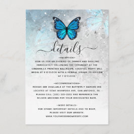 Elegant Blue Butterfly Wedding Details Tilläggskort