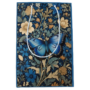 Elegant Blue Butterfly William Morris Inspired