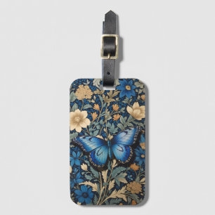 Elegant Blue Butterfly William Morris Inspired Bagagebricka