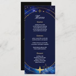 Elegant Blue celestial bröllop Meny