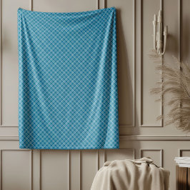 Elegant Blue Checkered Blanket for Home Decor Fleecefilt