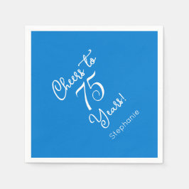 Elegant Blue Cheers till 75 år 75:e Birthday Pappersservett