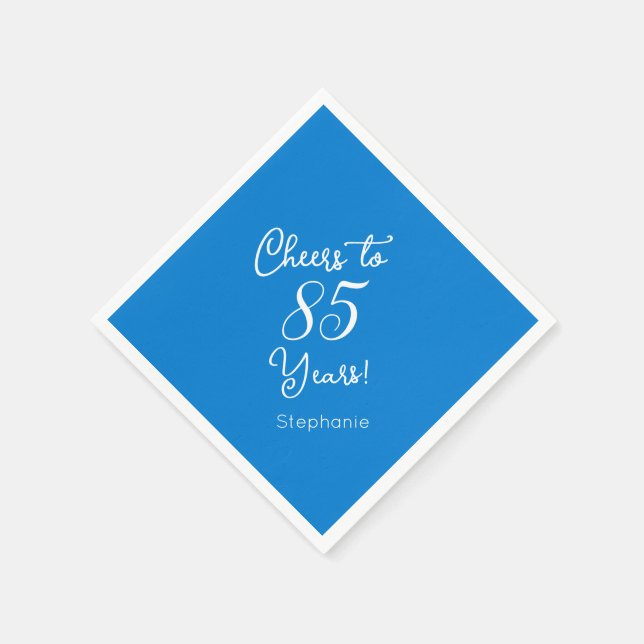 Elegant Blue Cheers till 85 år 85:e födelsedagen Pappersservett (Hörn)