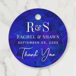 Elegant Blue Chic Modern Monogram Bröllop Gåvor Etiketter