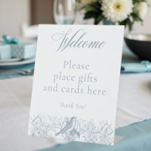 Elegant Blue Chinoiserie Nature Birds Baby Shower