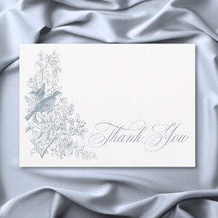 Elegant Blue Chinoiserie Nature Birds Baby Shower Tack Kort
