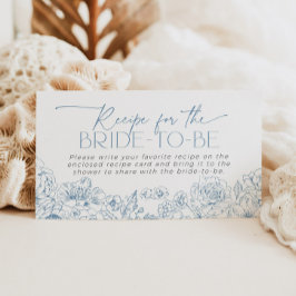 Elegant Blue Chinoiserie Recipe for Bride Request Tilläggskort