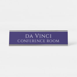 Elegant Blue Conference Room Name Plate