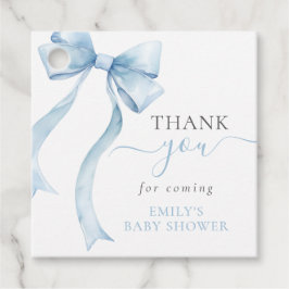 Elegant Blue Coquette Bow Boy Shower Gåvor Etiketter