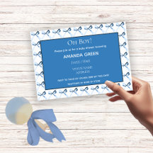 Elegant Blue Coquette Bows Boy Shower