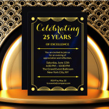 Elegant Blue Corporate Milestone Inbjudan-design
