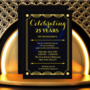 Elegant Blue Corporate Milestone Inbjudan-design Inbjudningar