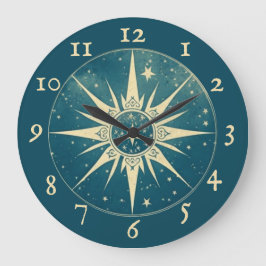 Elegant Blue Cosmic Wall Clock Stor Klocka