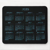 Elegant Blue Deco Yarly Calendar 2025