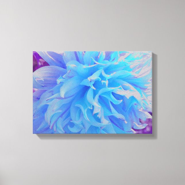 Elegant Blue Decorative Dahlia Flower Canvastryck (Framsida)