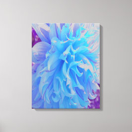 Elegant Blue Decorative Dahlia Flower Canvastryck