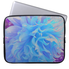 Elegant Blue Decorative Dahlia Flower Laptop Fodral