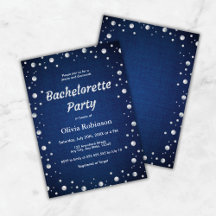 Elegant Blue Denim och Diamonds Bachelorette Party