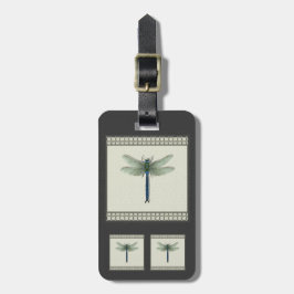 Elegant Blue Dragonfly Bagagebricka