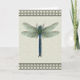 Elegant Blue Dragonfly Helgkort