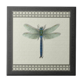 Elegant Blue Dragonfly Kakelplatta